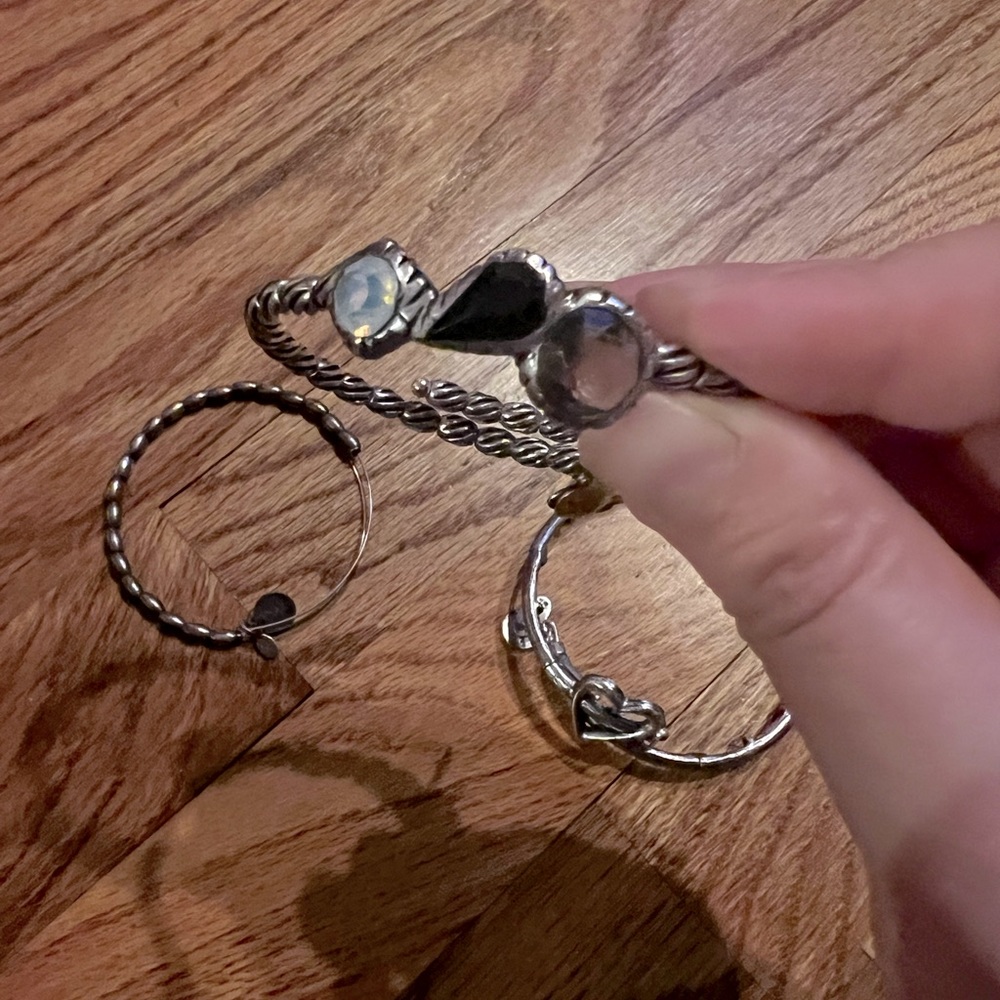 Set of 4 Alex and Ani bracelets. Silver and go with everything.